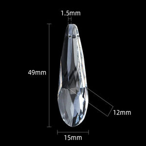 2Pcs 50mm Clear Crystal Prism Pendants Beads Charms Glass Chandelier Crystals