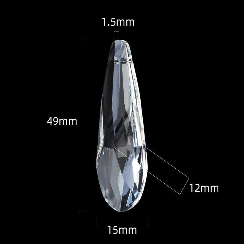 2Pcs 50mm Clear Crystal Prism Pendants Beads Charms Glass Chandelier Crystals