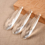 2Pcs 50mm Clear Crystal Prism Pendants Beads Charms Glass Chandelier Crystals