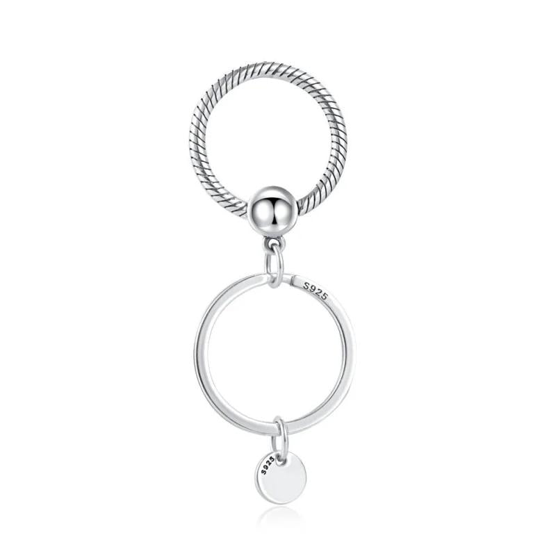 Silver Keychain for European Charms Bracelet