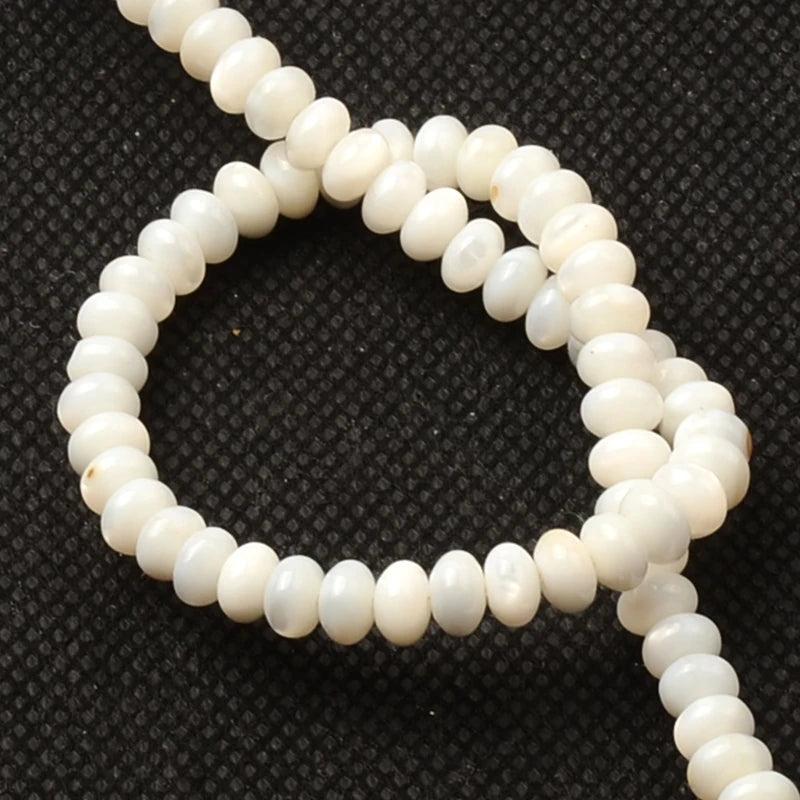 4x6mm Shell Spacer Beads Natural Freshwater Abacus DIY Bracelet Gift