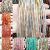 Tiger Eye Green Aventurine Tube Beads 4x13mm Agate Loose DIY Jewelry