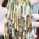 Tiger Eye Green Aventurine Tube Beads 4x13mm Agate Loose DIY Jewelry