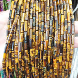 Tiger Eye Green Aventurine Tube Beads 4x13mm Agate Loose DIY Jewelry