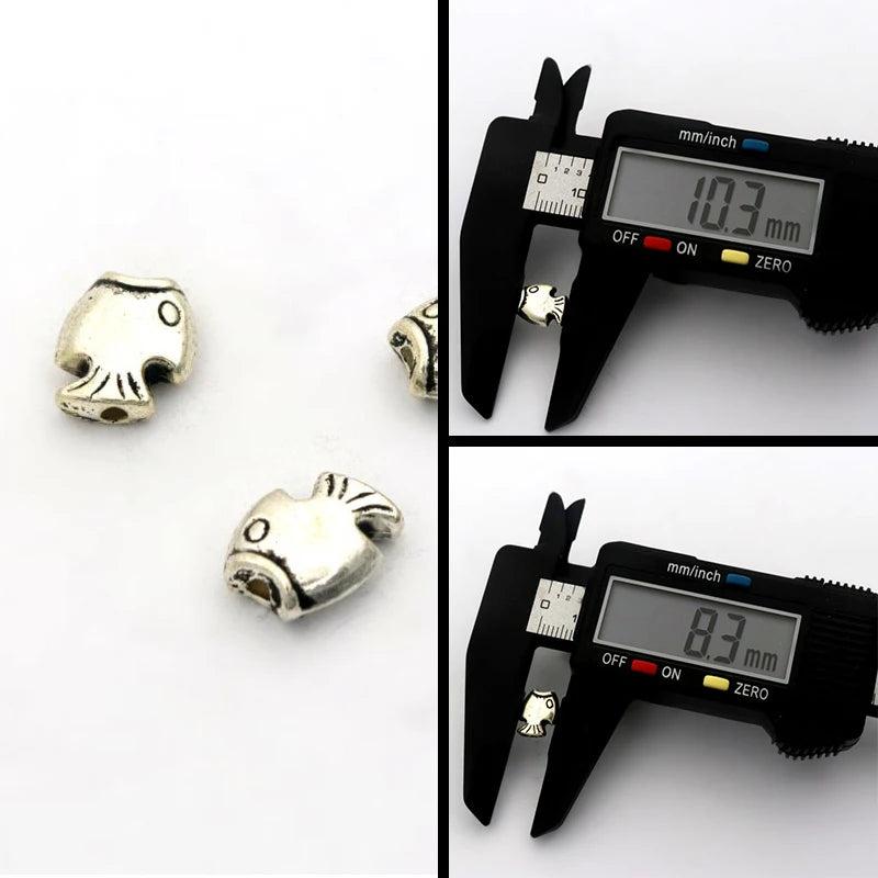 30pcs Tibetan Silver Fish Spacer Charm Beads for DIY Jewelry Making
