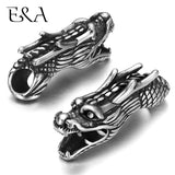 2pcs Stainless Steel Dragon Tube Beads Slider Charm for Men Leather Cords
