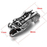2pcs Stainless Steel Dragon Tube Beads Slider Charm for Men Leather Cords