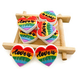 10Pcs Rainbow Love Silicone Charms For Beadable Pen DIY Pacifier Chain