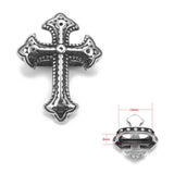4 Vintage Cross Slide Beads Flat Leather 12*6mm Rope Charms Men Jewelry DIY