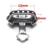 4 Vintage Cross Slide Beads Flat Leather 12*6mm Rope Charms Men Jewelry DIY
