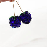 2PCS Raspberry Glass Beads Pendant for Jewelry Making
