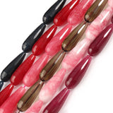 10x30mm Natural Jades Stone Beads Water Drop Shape Loose Spacer Beads 15''
