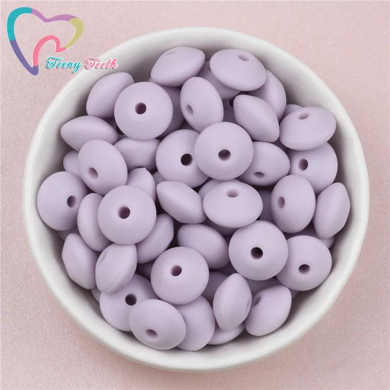 100 PCS Silicone 12MM Lentils Teething Necklace Baby Teether Toy