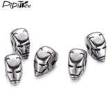 4pcs Stainless Steel Hero Helmet Beads DIY Men Bracelet Charms
