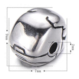 4pcs Stainless Steel Hero Helmet Beads DIY Men Bracelet Charms