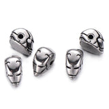 4pcs Stainless Steel Hero Helmet Beads DIY Men Bracelet Charms