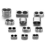 10pcs Leather Cord Beads Two Hole Spacer Beads Stainless Steel Accessories