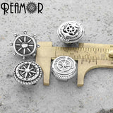 Stainless Steel Anchor Rudder Compass Charms Beads for DIY Bracelet