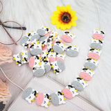 Chengkai 10pcs Silicone Cow Beads for DIY Baby Teething Necklace Sensory Toy