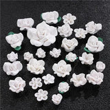 28pc Polymer Clay Flower Beads Charms for DIY Crafts