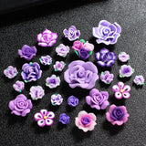 28pc Polymer Clay Flower Beads Charms for DIY Crafts