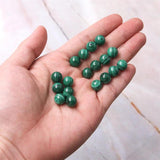 5pcs Malachite Half Drilled Beads Round Semi Hole 6/8/10mm