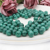 5pcs Malachite Half Drilled Beads Round Semi Hole 6/8/10mm