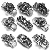 2pcs Stainless Steel Slider Beads Charms 12*6mm Flat Leather DIY