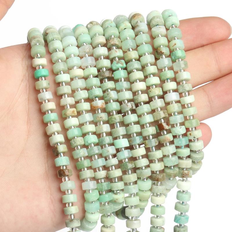 Natural Stone Beads Apatite Lapis Lazuli Quartz Jade Loose Rondelle Disc Beads