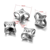 Stainless Steel Double Hole Rhinestone Beads for Leather Bracelet