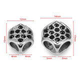 316L Stainless Steel Beads Hexagonal Leather Cord Bracelet