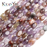 6-8mm Natural Purple Ghost Quartz Beads for Jewelry Making DIY Bracelet