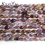 6-8mm Natural Purple Ghost Quartz Beads for Jewelry Making DIY Bracelet