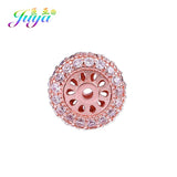 Micro Pave Zircon Metal Spacer Beads For Natural Stone Beadwork Jewelry Making