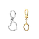Silver Heart Keychain for Charms Bracelet Bangles
