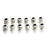 60pcs Antique Silver Zodiac Charm Beads Spacer Beads DIY Jewelry Making F3061