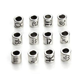 60pcs Antique Silver Zodiac Charm Beads Spacer Beads DIY Jewelry Making F3061