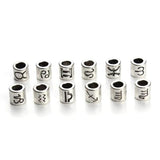 60pcs Antique Silver Zodiac Charm Beads Spacer Beads DIY Jewelry Making F3061