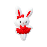 10Pcs BPA-Free Silicone Ballet Rabbit Beads for Jewelry Making