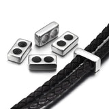 10pcs Double Hole Beads for 3mm-6mm Round Leather Bracelet DIY Jewelry Making