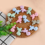 Kovict 10Pcs Dinosaur Silicone Beads Baby Teether DIY Jewelry Accessories