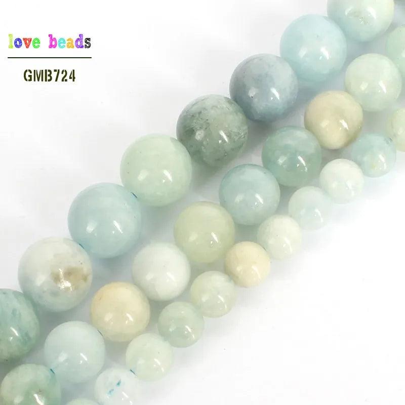 Natural Stone Beads Morganite Round Loose Beads for Jewelry Making DIY Bracelets