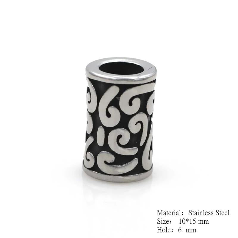 Retro Round European Spacer Bead Charm Men Bracelet Jewelry