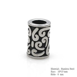 Retro Round European Spacer Bead Charm Men Bracelet Jewelry