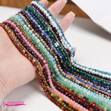 Natural Garnet Stone Loose Beads 2mm 3mm 4mm Faceted Round DIY Jewelry Making