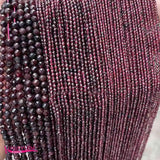 Natural Garnet Stone Loose Beads 2mm 3mm 4mm Faceted Round DIY Jewelry Making