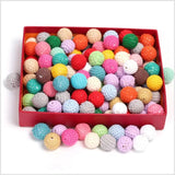 10Pcs 16mm Wool Crochet Bead Baby Teether DIY Nursing Neckl