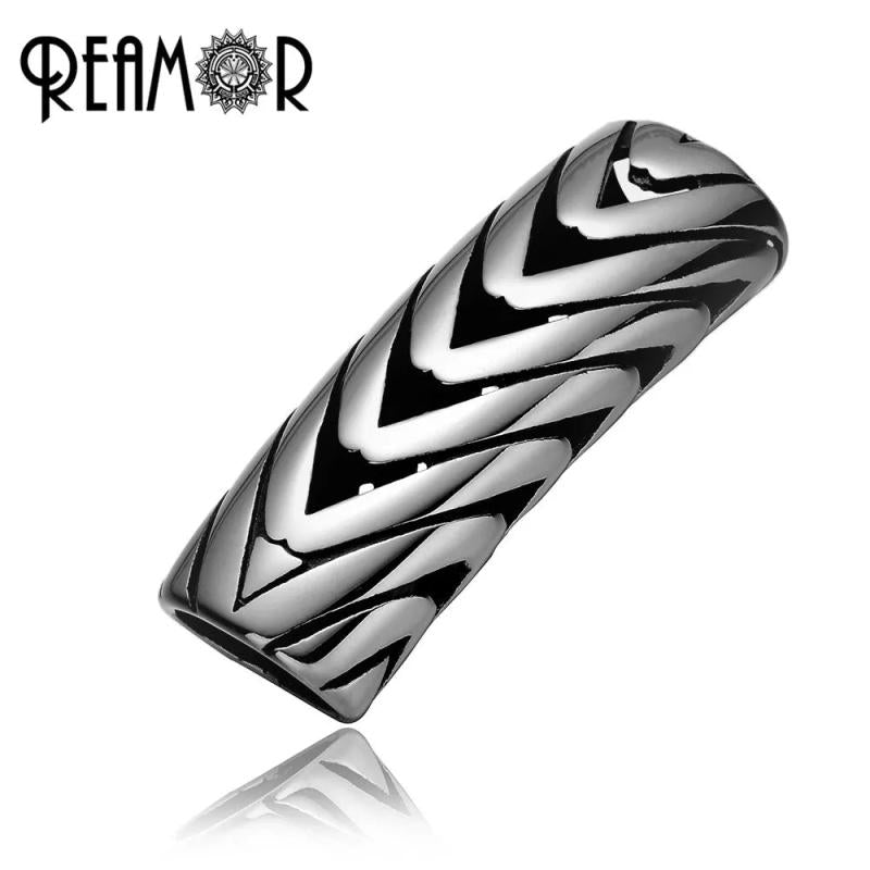 12*6mm 316l Stainless Steel Square Hole Charm Beads Men Bracelet DIY Jewelry