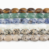 Faceted Oval Stone Beads for Jewelry Making DIY Bracelet 11pcs