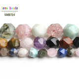 Faceted Mixed Lapis Lazuli Morganite Aquamarines Beads 6/8/10mm
